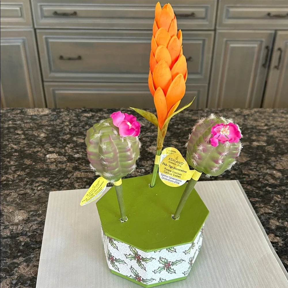 Ashland Vibrant Floral Picks - Orange, Green, and Pink